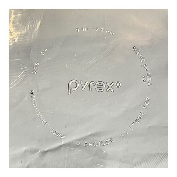 Vintage pyrex 209 Deep Pie Plate 9'' Clear Glass Flat Rim USA Made - Picture 4 of 7